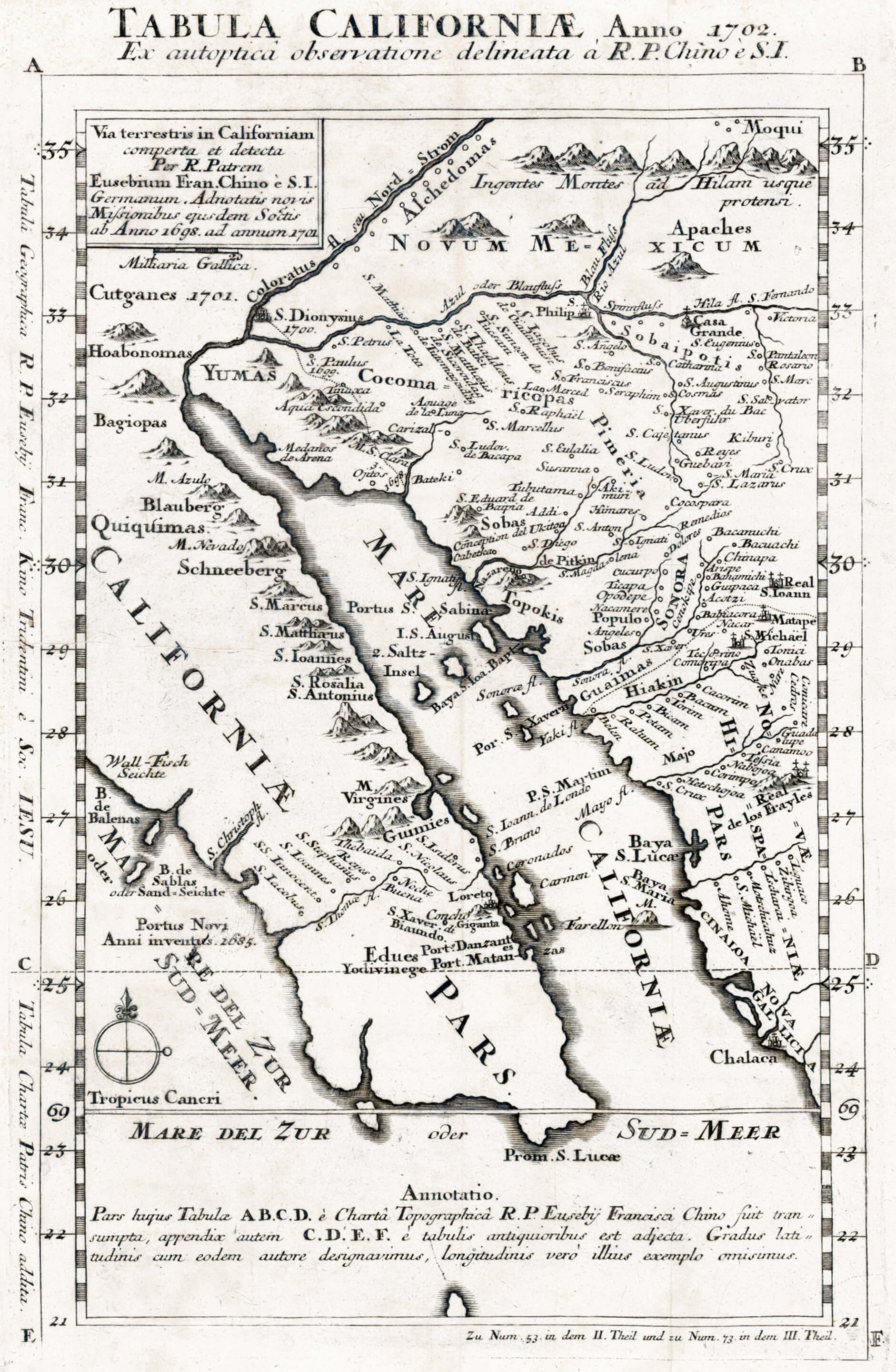 Tabula Californiae, anno 1702